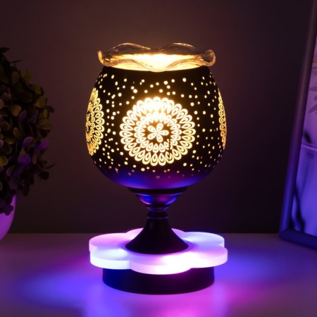 Aroma lace with backlight "Patterns" E14 40W +RGB black 12.5x12.5x23 cm-4