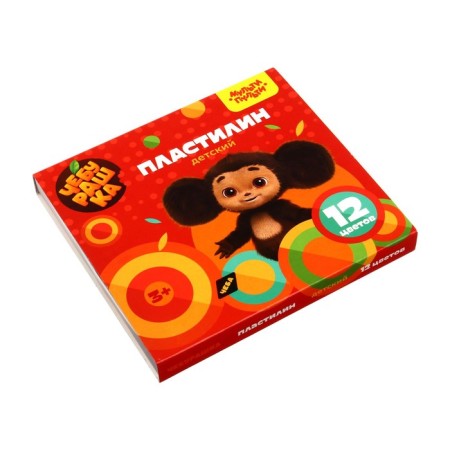 Plasticine 12 colors 180 g, multi-bullets "Cheburashka", with a stack, cardboard packaging-2