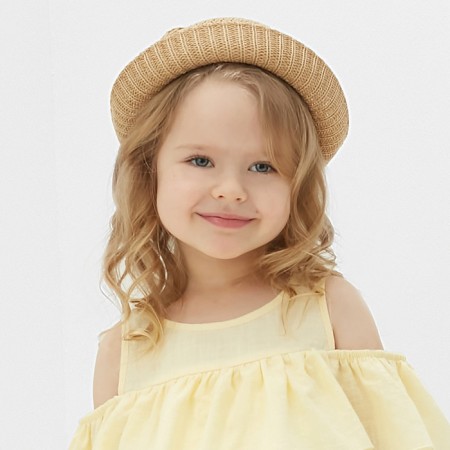 Hat for Minaku girl with ears, beige color, rr 48