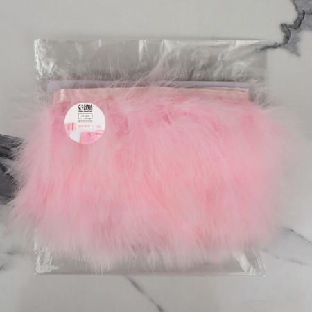 Braid with feathers Marabu, 8-10 cm, 5 ± 0.5 m, pink color-5