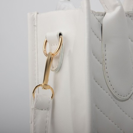 Bag Female Tout with zipper, white color-3
