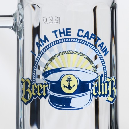 Glass mug for beer "Hamburg. Captain ", 330 ml, MIX drawing-2