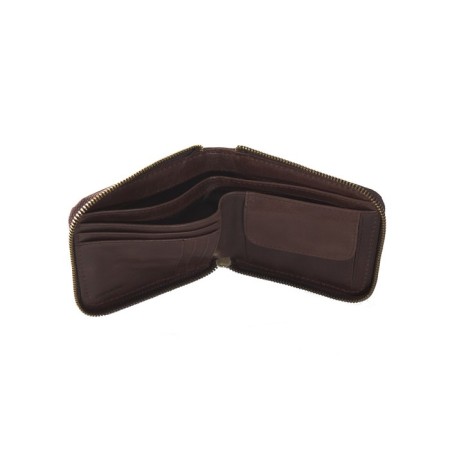 Male purse at Camel Premium zipper, brown color-1