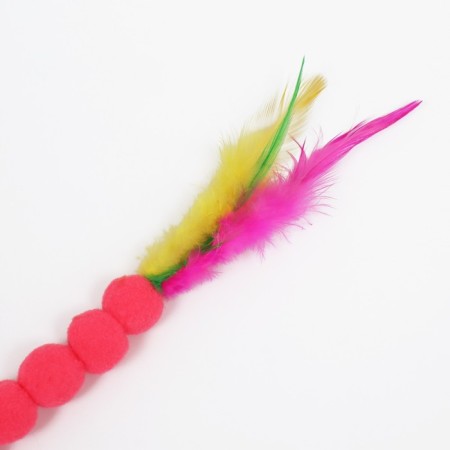 Domestica-pound "Caterpillar with feathers", pen 47 cm, yellow/pink-1