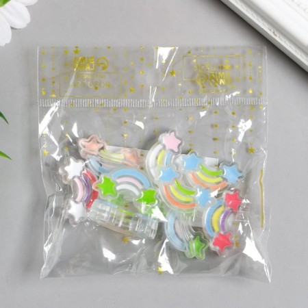 Acryl Busina "Rainbow with stars" MIX 2.1x2.9x2.9 cm-2