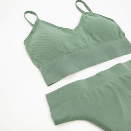 Female set (top, panties) color green, size 42-44-5