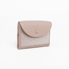 Wallet on the button, beige color
