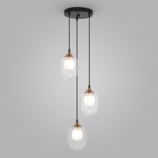 Suspension lamp Eurosvet Spritz 70216/3, G9, 3x25W, 330x330x1160 mm, brass color, black