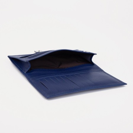 Women's wallet on the button, blue color-3