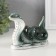 Souvenir Ceramics "Cobra Creeping" green with gold 4x11.3x8.5 cm