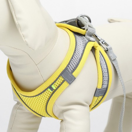 A set with a soft harness, fast-open, s, leash 150 x 1.5 cm, Osh 33-36 cm, OG 35-40 cm, yellow-4