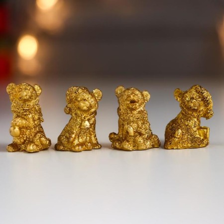 Souvenir Polystone "Golden Tigerok in the cap/scarf" mix 2.8x1.8x1.8 cm
