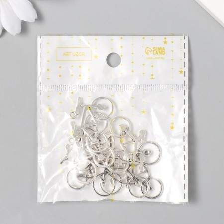 Decor Metal for creativity "Bicycle with hearts" (A15503) 2.4x3.1 cm-4