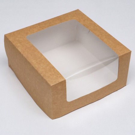 Confectionery packaging with a window, craft, 21 x 21 x 10 cm