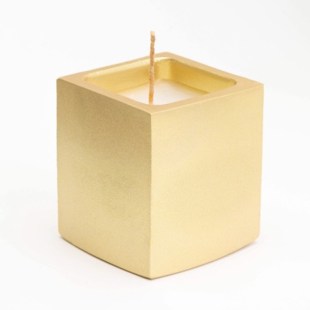 Candle "Square" in a candlestick of gypsum, 5x6cm, gold-1