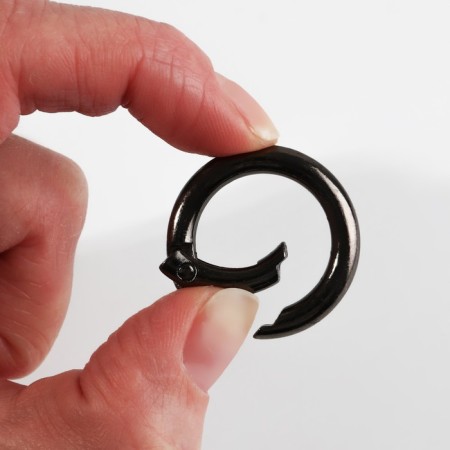 Karabin ring, d = 20/28 mm, thickness - 4 mm, 5 pcs, black nickel color-2