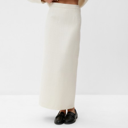Maxi skirt Women's tweed Mist R.48, Milk-4