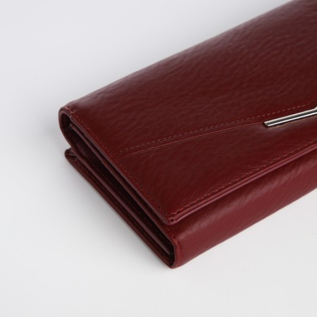 Women's wallet on a magnet, burgundy color-2