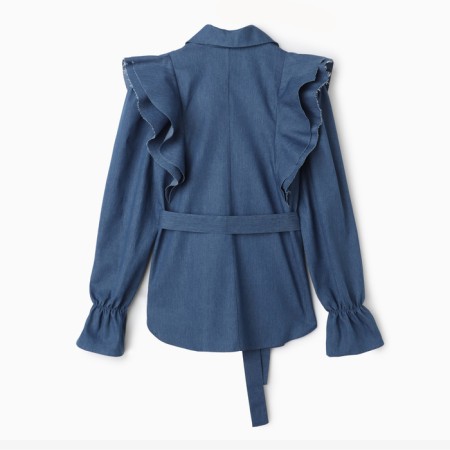 Women's jeans shirt with wax mist, p.48, blue-9