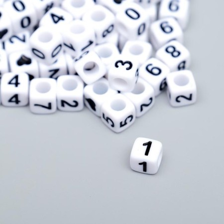 Beads for creativity plastic "Distance on the cube" White set 20 g 0.6x0.6 cm-1