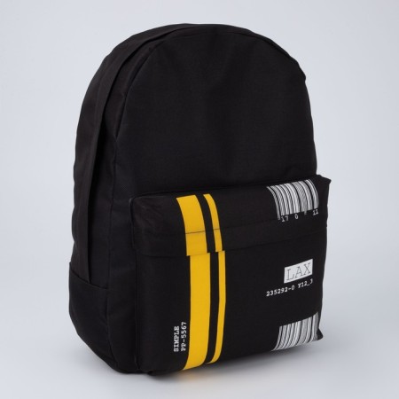 Backpack school youth "barcode", 33x13x37 cm, lightning department, outer pocket, black color-3