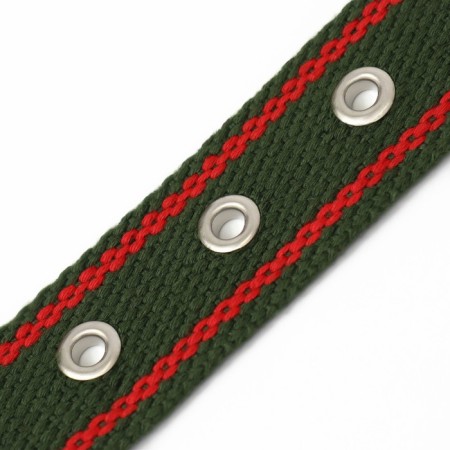 Collar of tarpaulin dimensionless single -layer, 68 x 3 cm, khaki/red-5