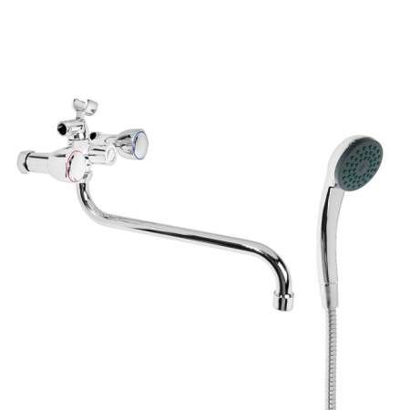 Accoona A7180 bathtub, two -wound, with shower set, brass, chrome