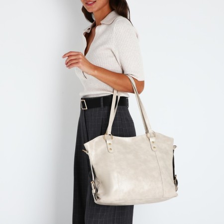Zipper bag with lightning, beige color-7
