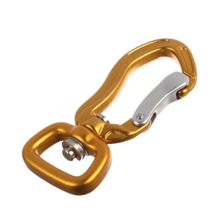Carabiner with a latch and a swivel, 7x3 cm, 200 kg, yellow-2