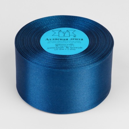 Satin tape, 50 mm × 33 ± 2 m, color blue No. 095-2