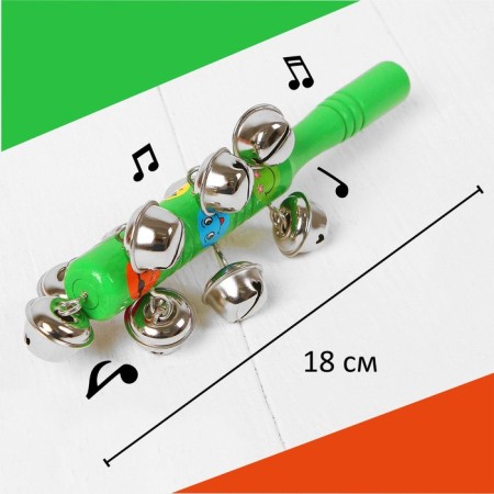 A rattle with bells "Smiley", Mix colors-1