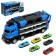 Parking 2 in 1 Truck, 6 cars, transforms into a vehicle, sound, color blue