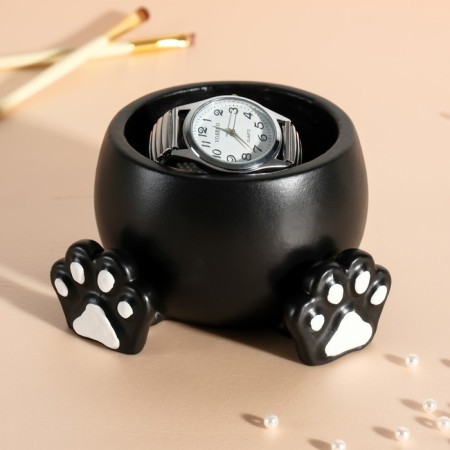 Interior item "Circle with paws" black, white paws 7x12.5 cm-8