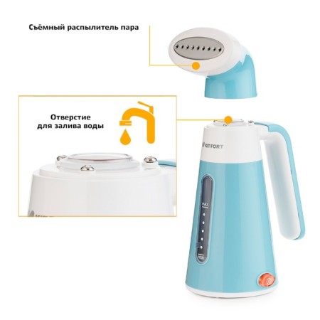 KitFort KT-928-3, manual, 600 W, 100 ml, 15 g/min, lane 1.7 m, turquoise-2