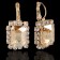 Earrings with rhinestones "rectangle" party, color mix