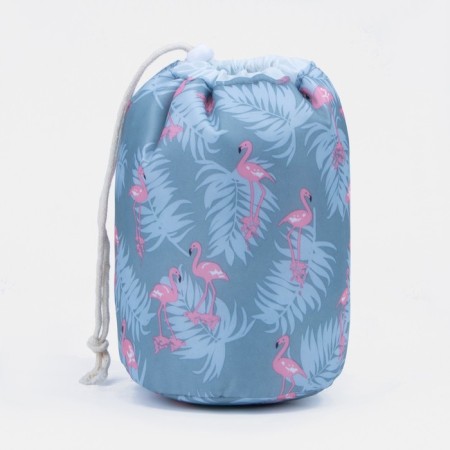 Cosmetic bag on a lace, with a wallet, the color of a gray-blue-2