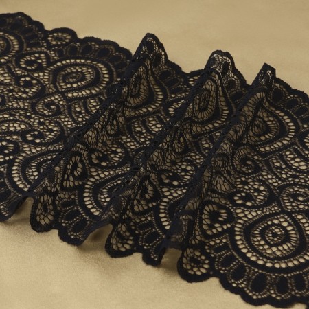 Lace elastic fabric, 180 mm × 23 ± 1 m, black color-2