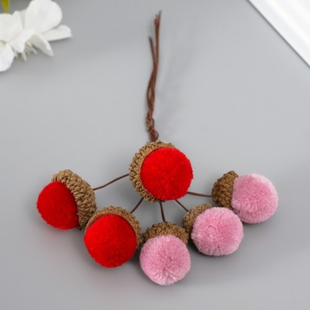 Flowers for decorating "clap" pink-burgundy 1 bouquet = 6 branches d = 2 cm 11 cm-2