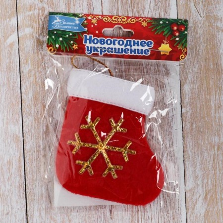 Soft suspension "Nosok - Snowflake" 8x6 cm, red-2