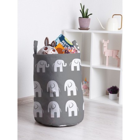 Basket for toys "Walk of elephants, size 35x50 cm