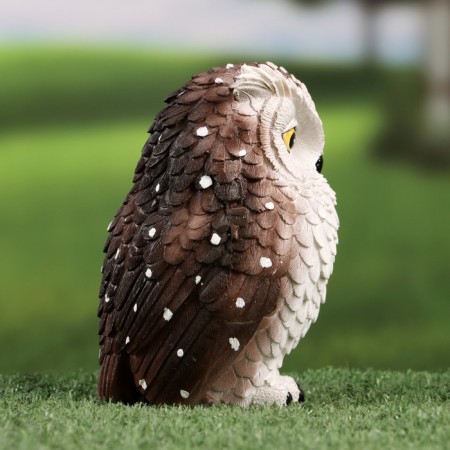 Garden figure "owl" bright, 9x9x14cm-3