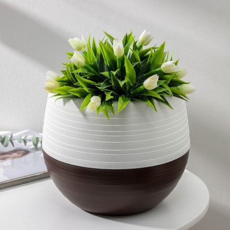 Pot for flowers "Japan", 3 l, the color is white-one-one-brown