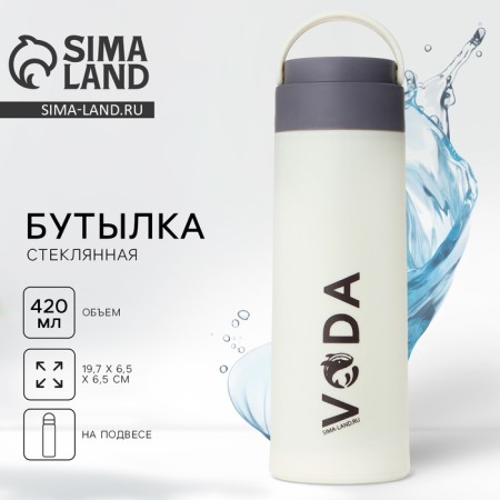 Water bottle "Voda", 420 ml, glass