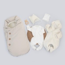 Set for discharge Winter Kinderlitto Velvet, 5 objects, height 56-62 cm, ivory color