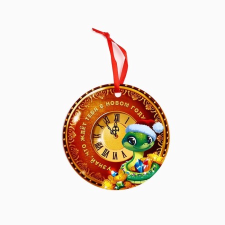 Suspension with Scretch-layer "New Year's watches", 13.4 x 13.4 cm-2