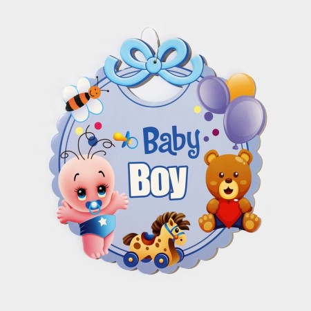 Decorative decoration (suspension) "Baby Boy" 28.5x24.5 cm, col. blue-5