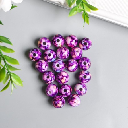 Beads for creativity plastic "Marble. Violet" d = 1.2 cm set 20 g-1