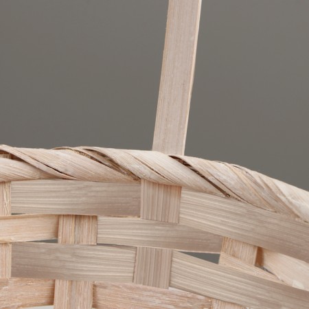 A set of wicker baskets, D16xH10/32cm, D18XH10/34cm, D21XH10/36cm, 3pcs, Bamboo, White-2