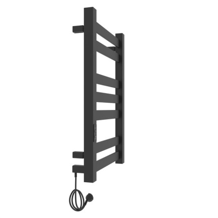 Two -heated towel rail Laris Hephaestus ChKCh, 500x800 mm, 7 crossbars, left, black-11