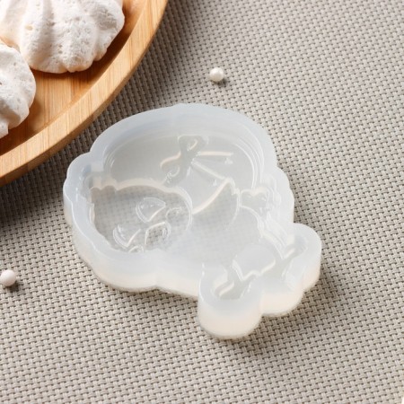 Silicone form "chicken with egg", 7.5 × 6.5 cm, transparent color-3